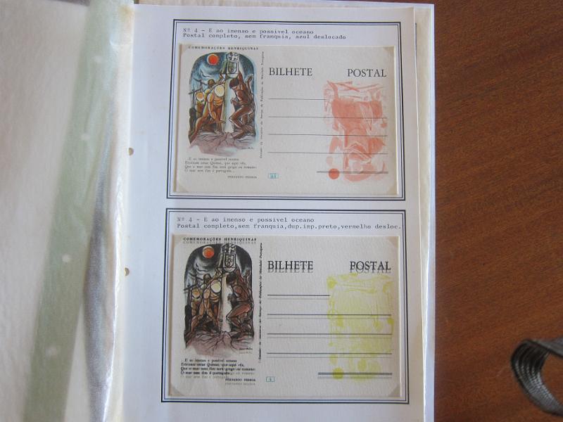 0022 (30).JPG -     Lote:    22      Inteiros Postais      Lotes Especiais       Descrição:      Portugal    1960 &mdash; 5.º Centenário da Morte do Infante D. Henrique. OM146, tipos A, B. C e D. Estudo especializado com 44 provas progressivas e de cor de toda a emissão. Único conjunto conhecido.         PRV       Valor Base:     &euro; 500,00     Valor Venda:     Retirado     